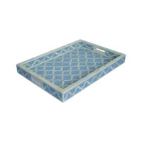 Bone inlay tray trellis powder blue