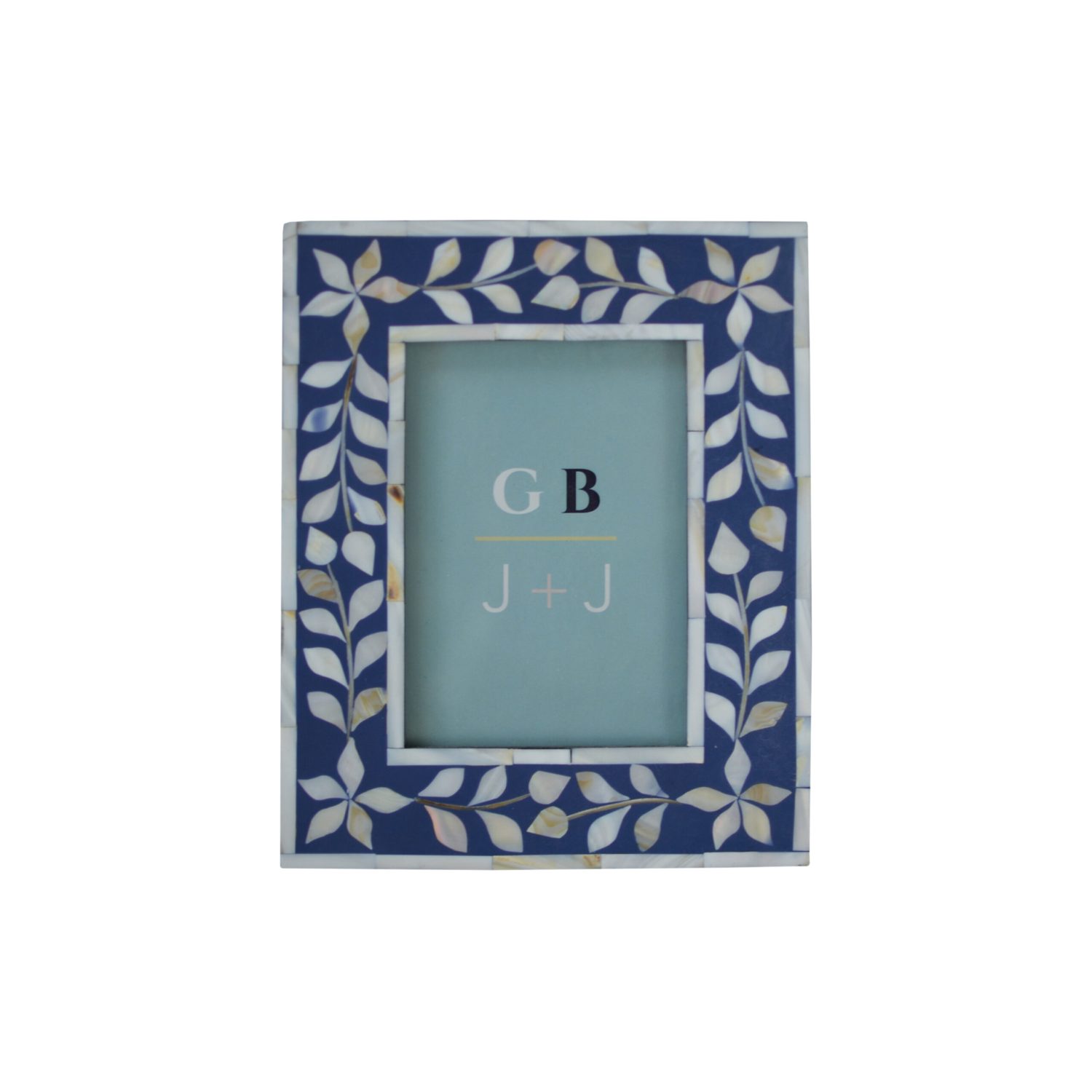 Pearl Inlay Frame - Floral Navy