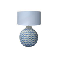 Bone inlay chevron lamp navy