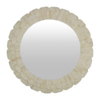 Scalloped bone inlay mirror