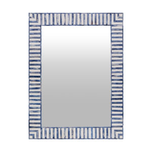 Navy bone inlay stripe mirror