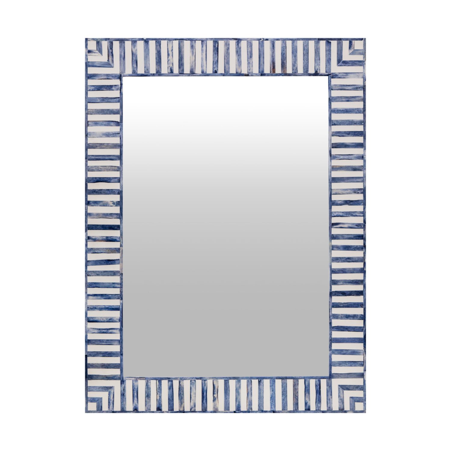Bone Inlay Mirror - Stripe Navy