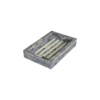 Bone Inlay Mini Tray Grey Stripe