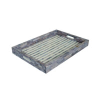 Bone inlay tray grey stripe