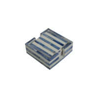 Bone Inlay Stripe Navy Coasters