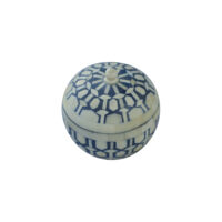 Round Canister Box Blue Bone Inlay