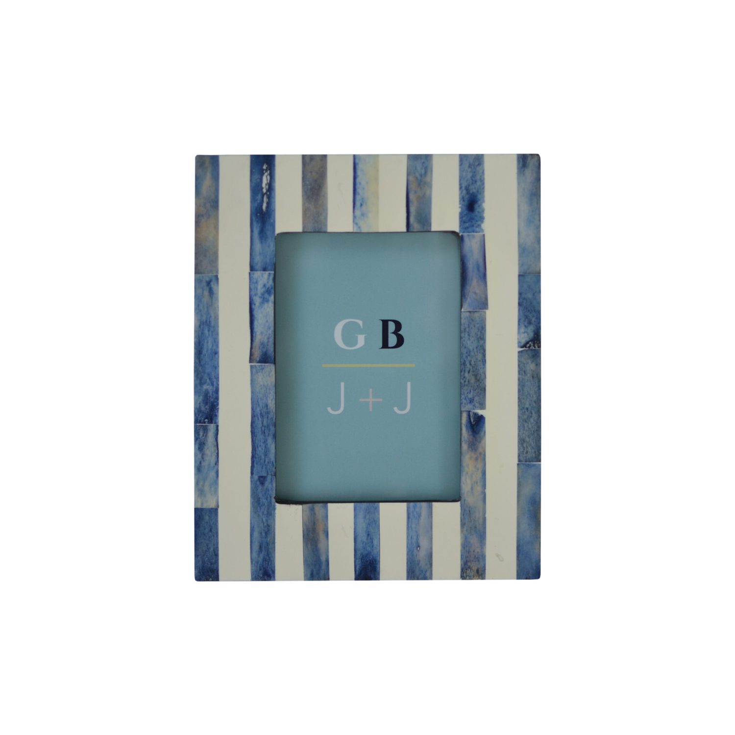 Bone Inlay Frame - Stripe Navy