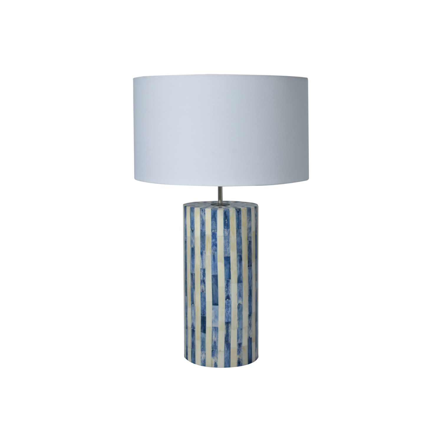 Bone Inlay Lamp - Stripe Navy
