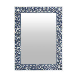 Pearl Inlay Floral Navy Mirror