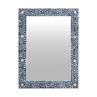 Pearl Inlay Floral Navy Mirror