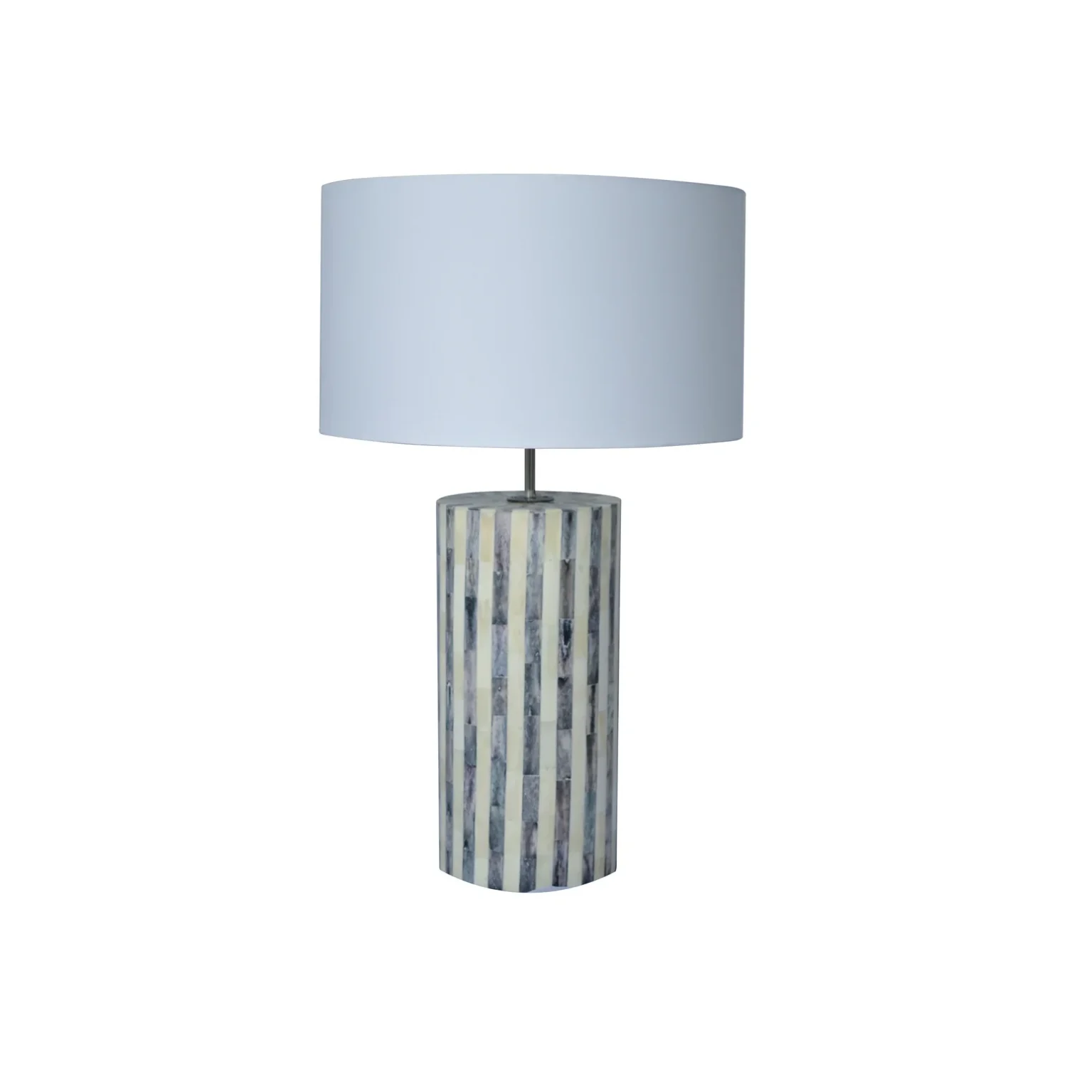 Bone Inlay Lamp - Stripe Grey