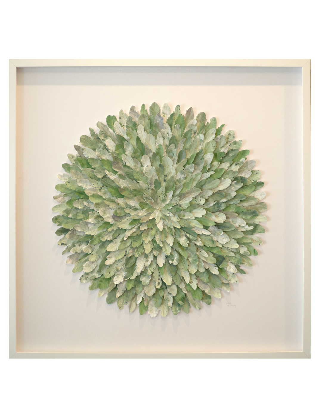 Sage Feathers Framed Wall Art