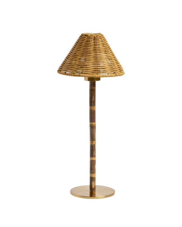 Rattan and Bamboo LED Cordless Lamp