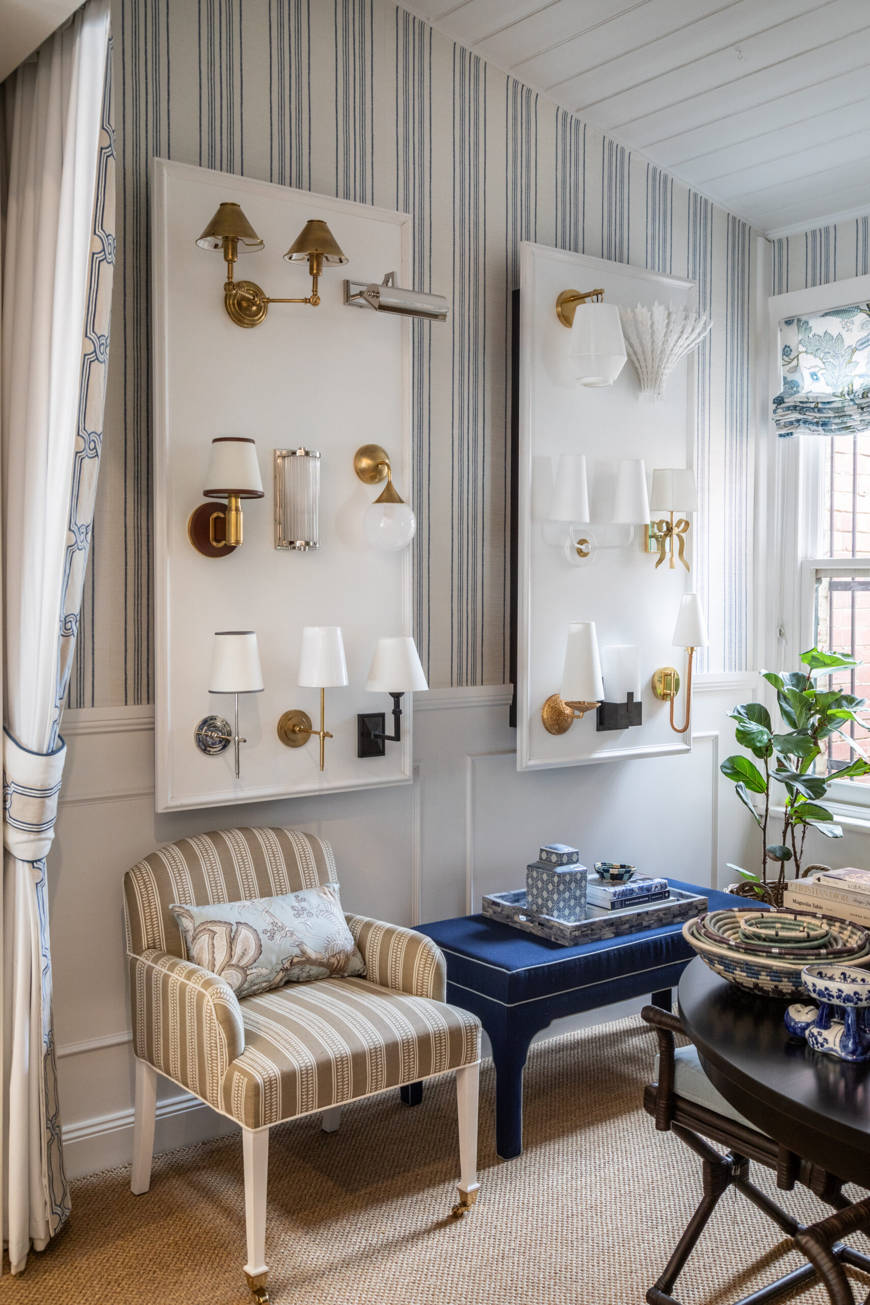 Interior Design showroom in Canterbury showcasing a range of wall lights.