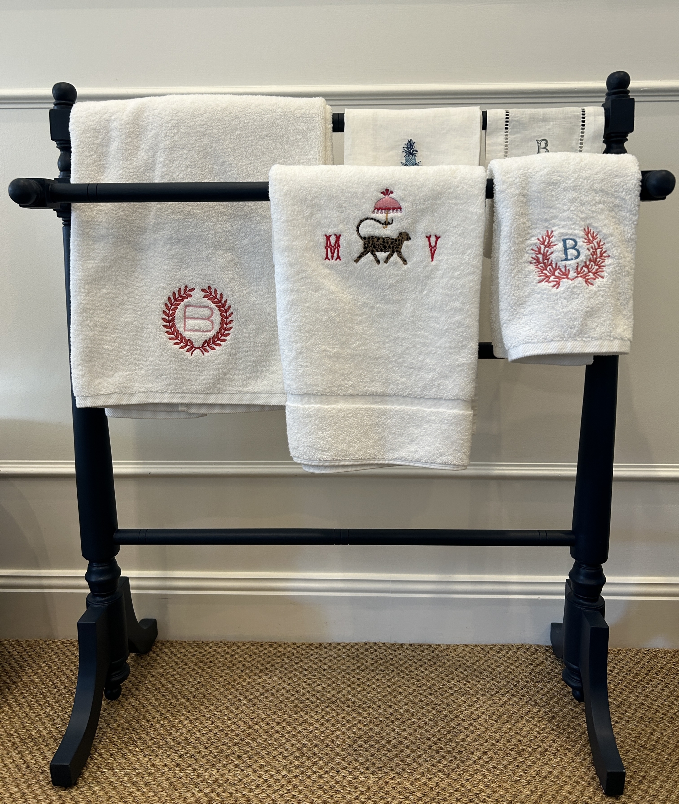 Plush monogram towel range