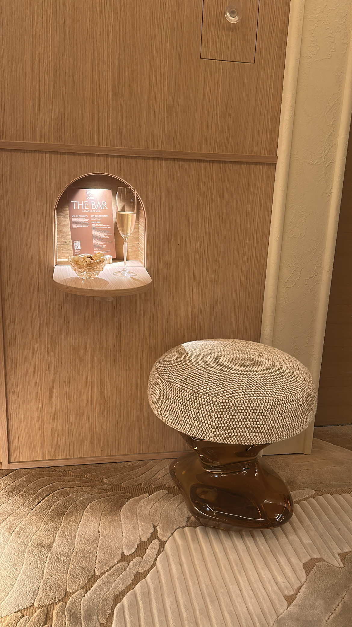 Hidden details at the Lalique home bar at Wow!House London