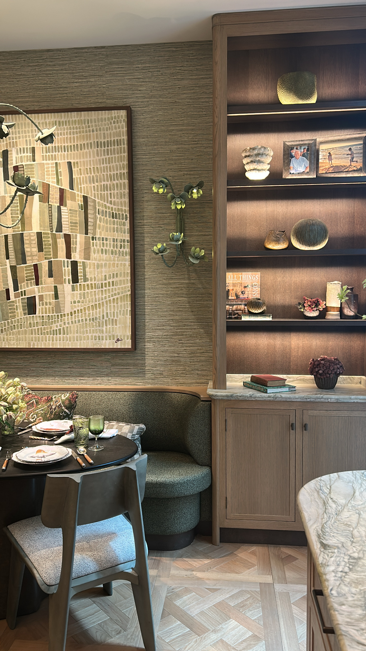 Beautiful craftsmanship in the dining space at Wow!House London